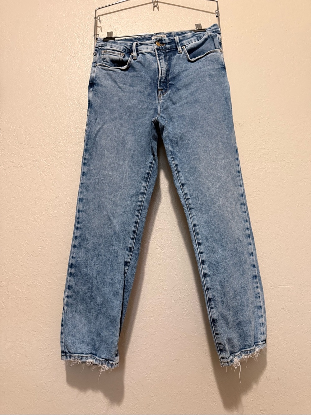 Good American Light Blue Straight-Leg Jeans